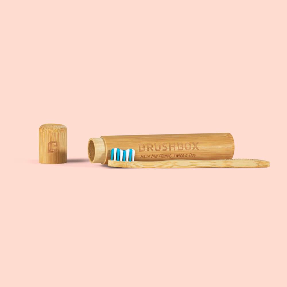 Kids Bamboo Travel Toothbrush Case