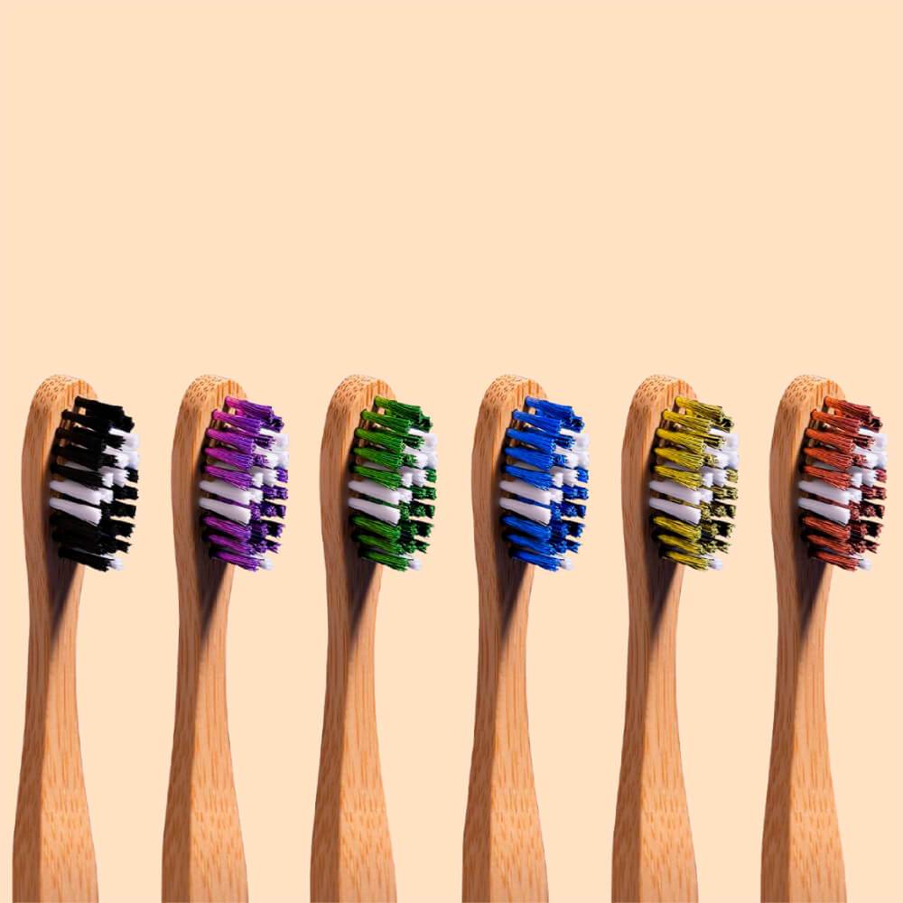 Curvy Bamboo Toothbrushes - 6 pack